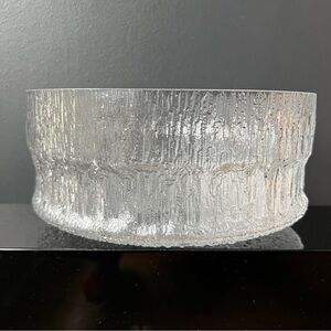 Large Iittala Aslak Glass Salad Bowl MCM Finland Tapio Wirkkala Design Vintage